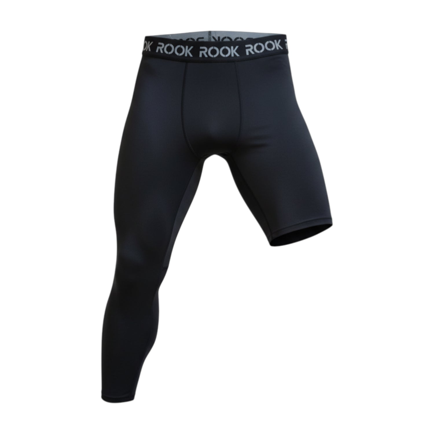 Calzamaglie tecniche Rookie Basketball, intimo tecnico con una gamba, tessuto nero per riscaldamento muscolare, adatte a adulti.