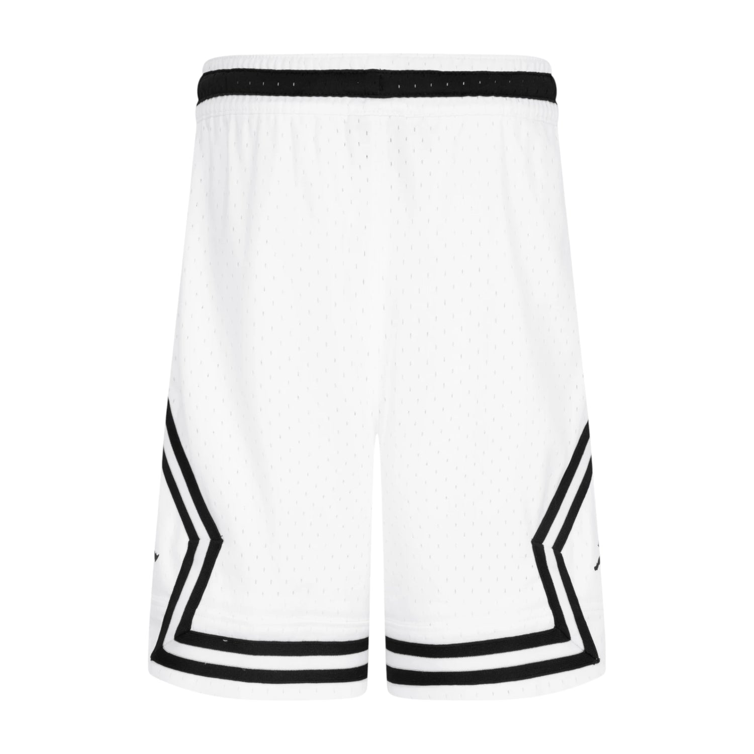 Pantaloncini da basket Jordan Diamond Kids in bianco, tessuto Dri-FIT, per bambini, con logo Jordan sul lato.