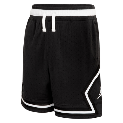 Pantaloncini sportivi Jordan Diamond Kids in nero, tessuto Dri-Fit, per bambini, con logo Jordan e design sportivo.