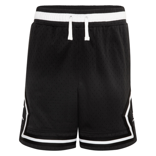 Pantaloncini Jordan Diamond Shorts per bambini in nero, tessuto Dri-FIT, stile sportivo e comodo, con dettagli di marca.