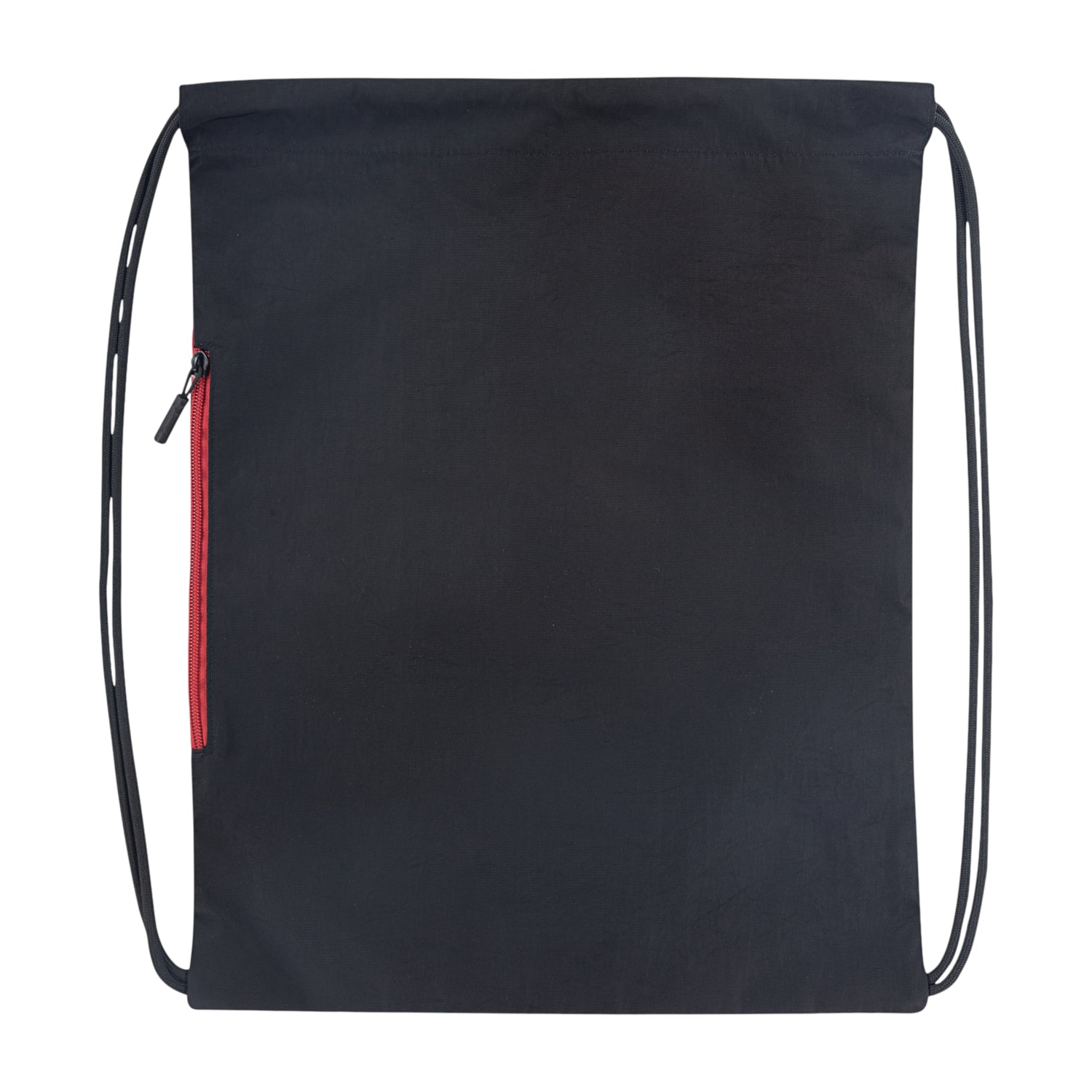 Zaino sportivo Jordan Gym Sack nero e rosso con logo Jumpman, sacca con coulisse per allenamenti e sport.