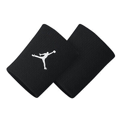 Polsini JORDAN Jumpman in colore nero, tessuto Dri-Fit, design sportivo con logo Jumpman, adatti per basket e attività sportive