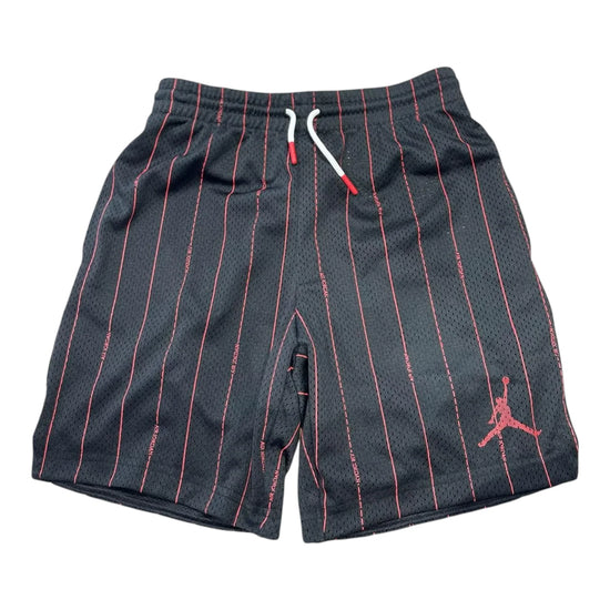 Pantaloncini Jordan Kids MJ Essentials Stripe neri 95B462-023 – vista frontale banda laterale Dri-FIT vita elastica