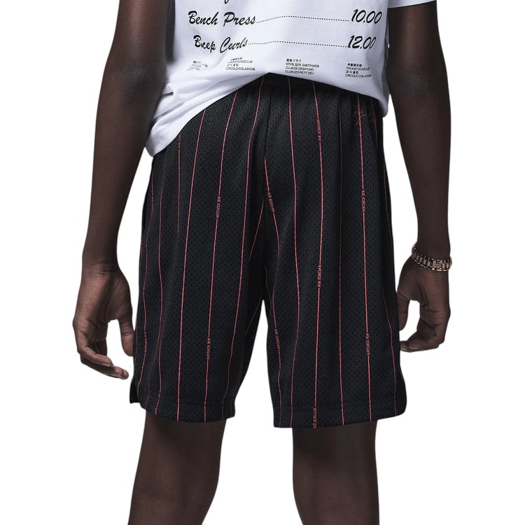 Jordan MJ Essentials Stripe Short Kids Black – vista laterale stripe grafica 100% poliestere