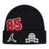 Cappello beanie Jordan Kids nero 9A9362 – vista frontale con risvolto loghi Jumpman ricamati a contrasto bianco
