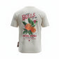 T-shirt Mitchell & Ness Full Court Pressed Bulls, maglia bianca con stampa del logo Bulls, stile classico hardwood.