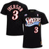 Maglietta Mitchell & Ness N&N Allen Iverson Sixers in nero con logo e grafica classica, tessuto morbido e confortevole.