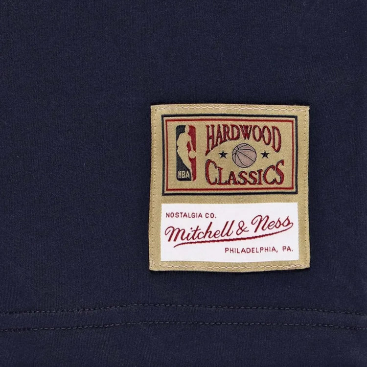 Maglietta Mitchell & Ness Hardwood Classic Name & Number Stephen Curry Golden State Warriors navy giallo NBA uomo adulto 