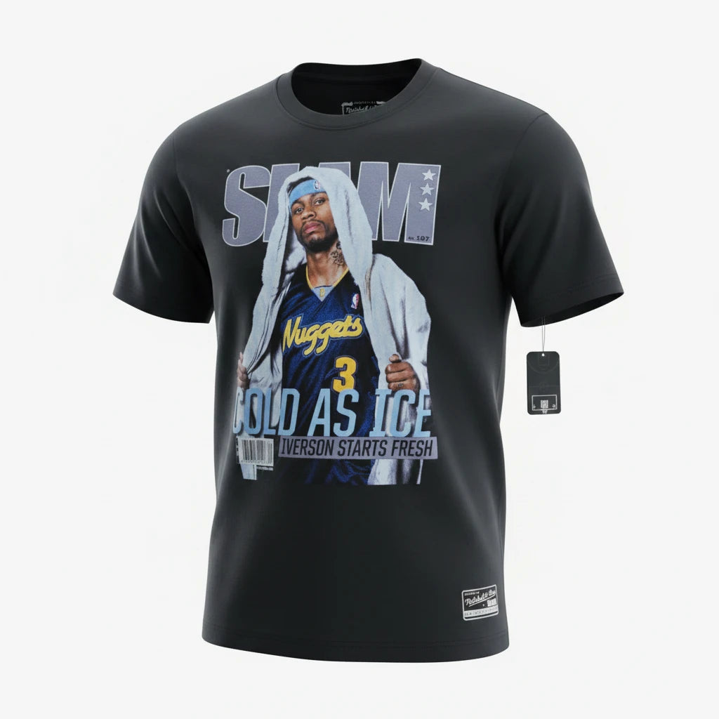 Maglietta Mitchell & Ness Hardwood Classic Slam Magazine Allen Iverson Denver Nuggets nero NBA uomo adulto 