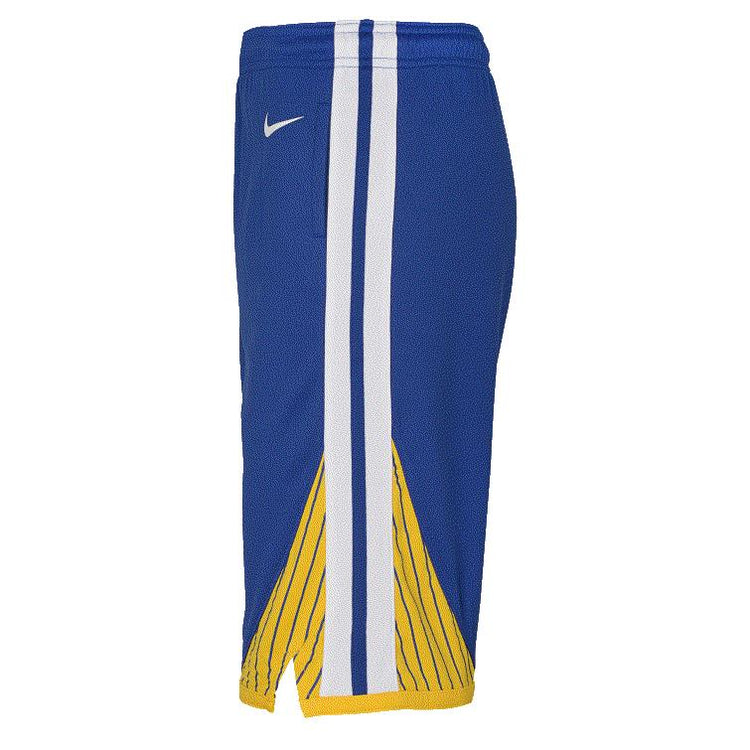Shorts da bambini NBA ICON WARRIORS di Outerstuff, pantaloncini sportivi con logo e design blu e oro.