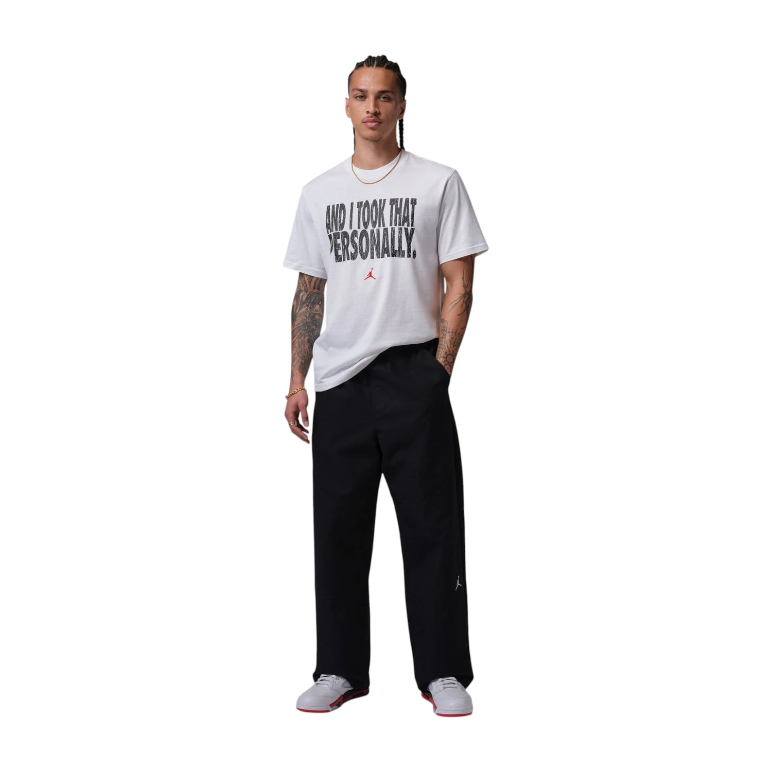 maglietta Nike Air Jordan Brooklyn Tee and i took that personally bianco nero rosso adulto uomo abbigliamento IF0870-100