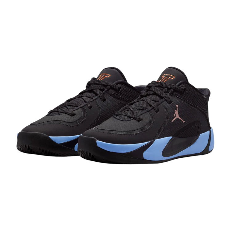 Scarpe da basket Nike Jordan Tatum 4 per bambino, modello Pre School, con design sportivo e dettagli colorati.