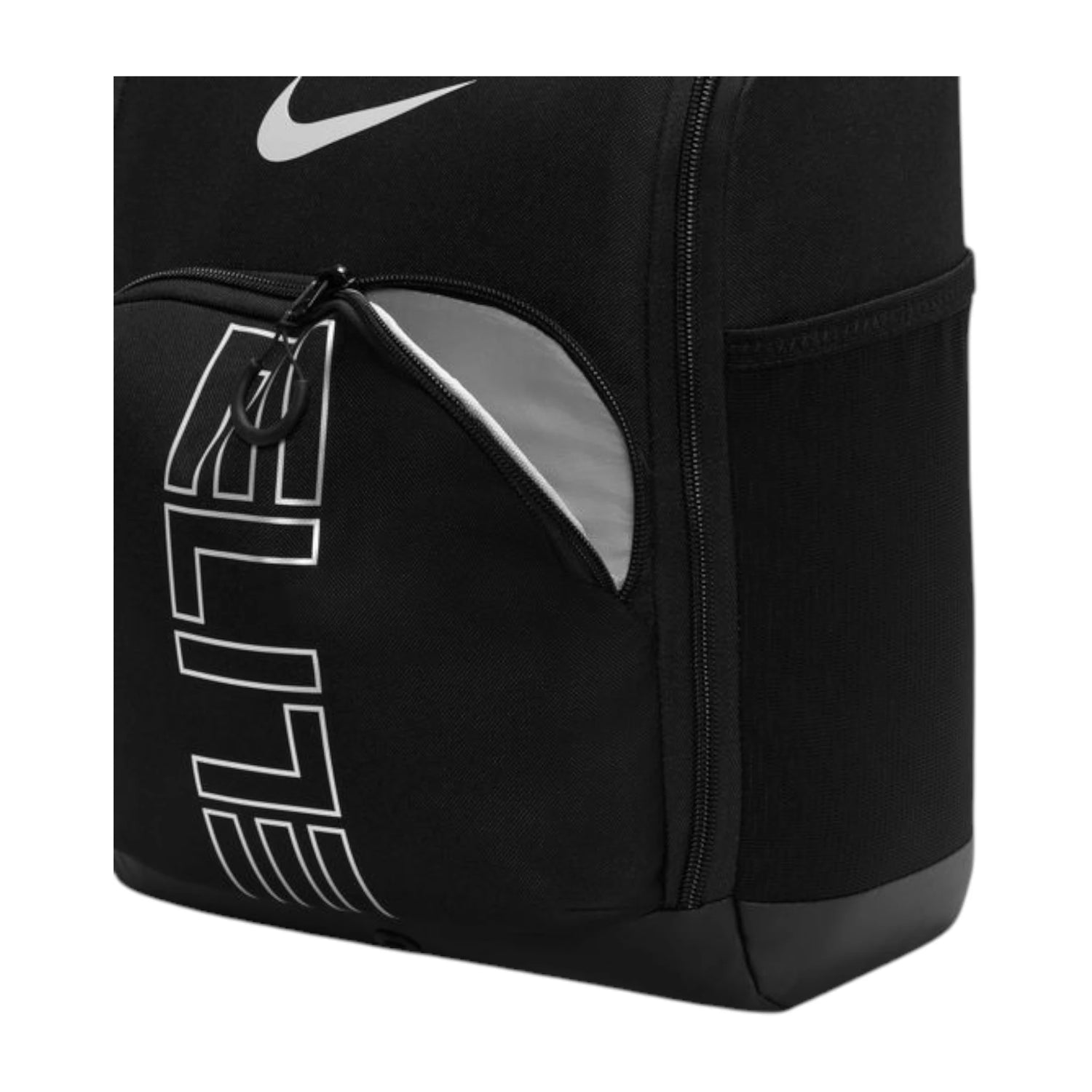 Borsa Nike Varsity Elite ShoeBox nera per scarpe da basket, con capienza di 14 litri, in tessuto resistente e comodo.