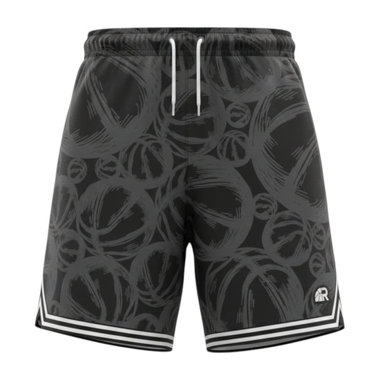 Pantaloncini da basket nero Rookie Basketball, shorts sportivi leggeri con logo sulla gamba, ideali per il basket e l&