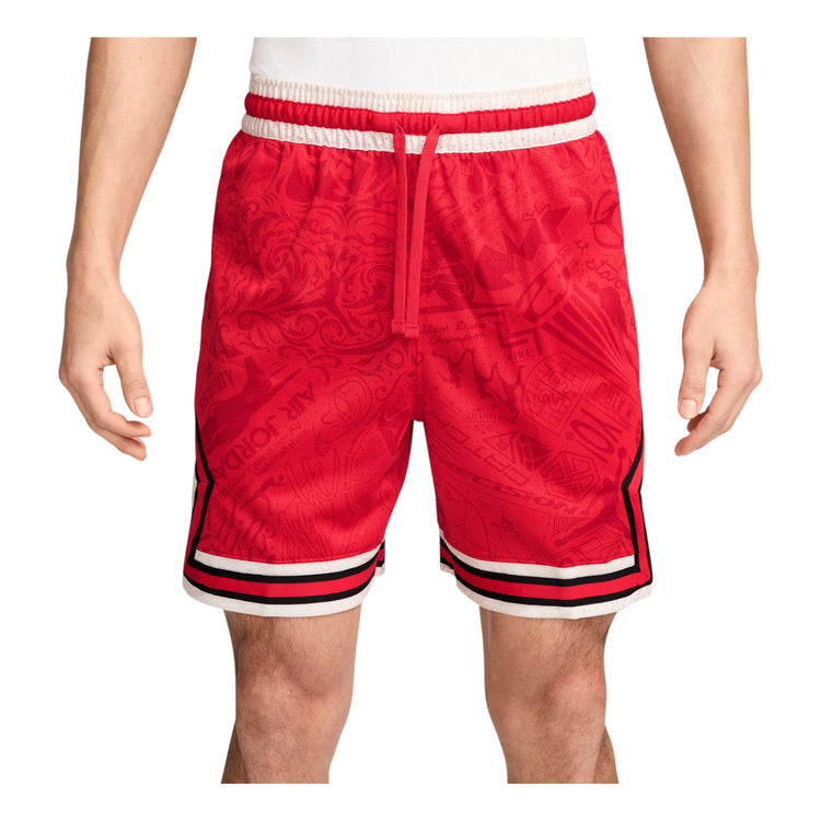 Shorts Jordan Sport Diamond AOP IM7768-657 University Red Phantom – vista frontale stampa all over