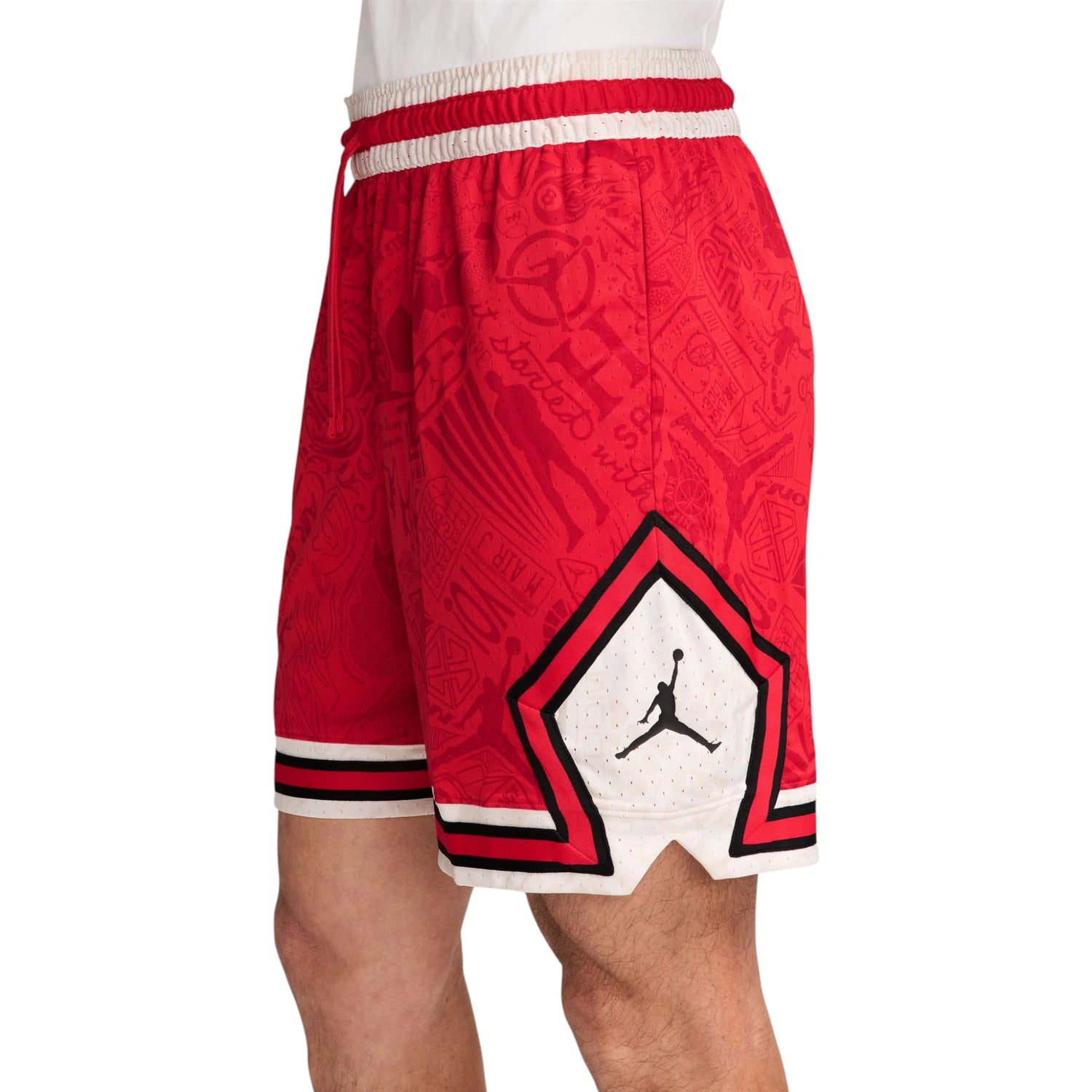 Pantaloncini Jordan Diamond AOP – dettaglio stampa all over University Red