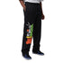 Pantaloni Jordan Brooklyn Space Jam Uomo neri IX3100-010 – vista frontale fleece orlo aperto vita con coulisse