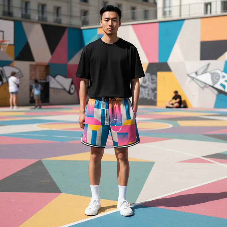 Shorts da basket Rookie Pigalle, pantaloncini sportivi con logo, ideali per basket e attività sportive, in tessuto leggero.