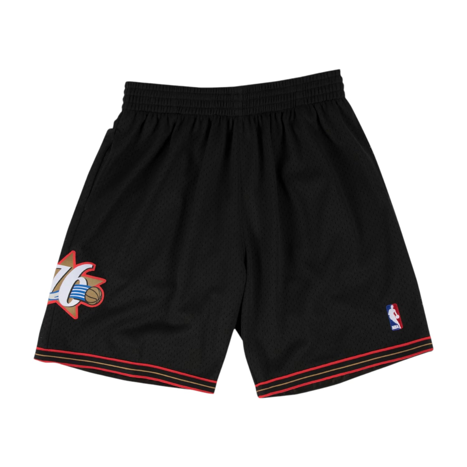 Pantaloncini NBA Philadelphia 76ers Mitchell & Ness Swingman, stile road 2000-01, con dettagli e colori ufficiali dei 76ers
