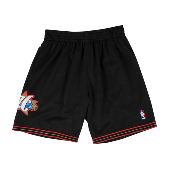 Pantaloncini NBA Philadelphia 76ers Mitchell & Ness Swingman, stile road 2000-01, con dettagli e colori ufficiali dei 76ers