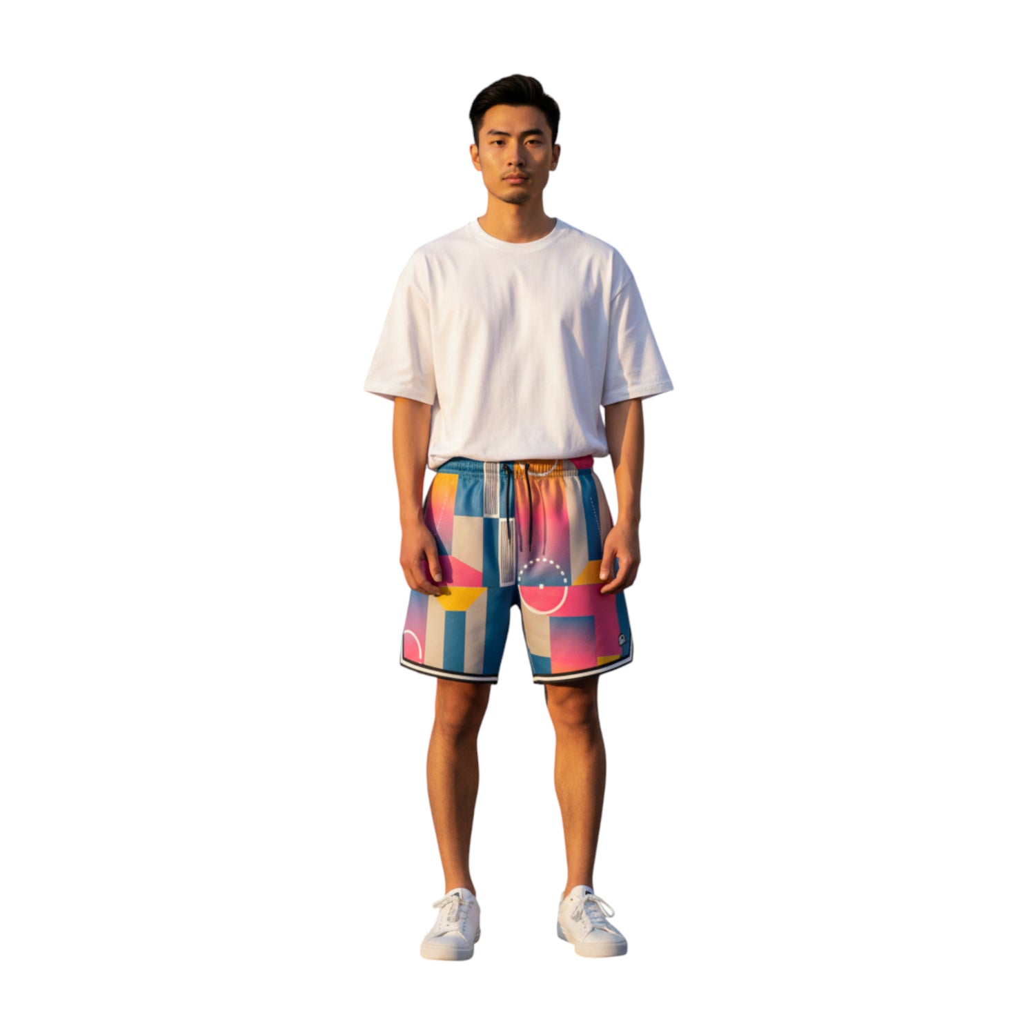 Shorts da basket Pigalle Rookie Basketball, pantaloncini sportivi rossi con dettagli neri e logo sulla gamba