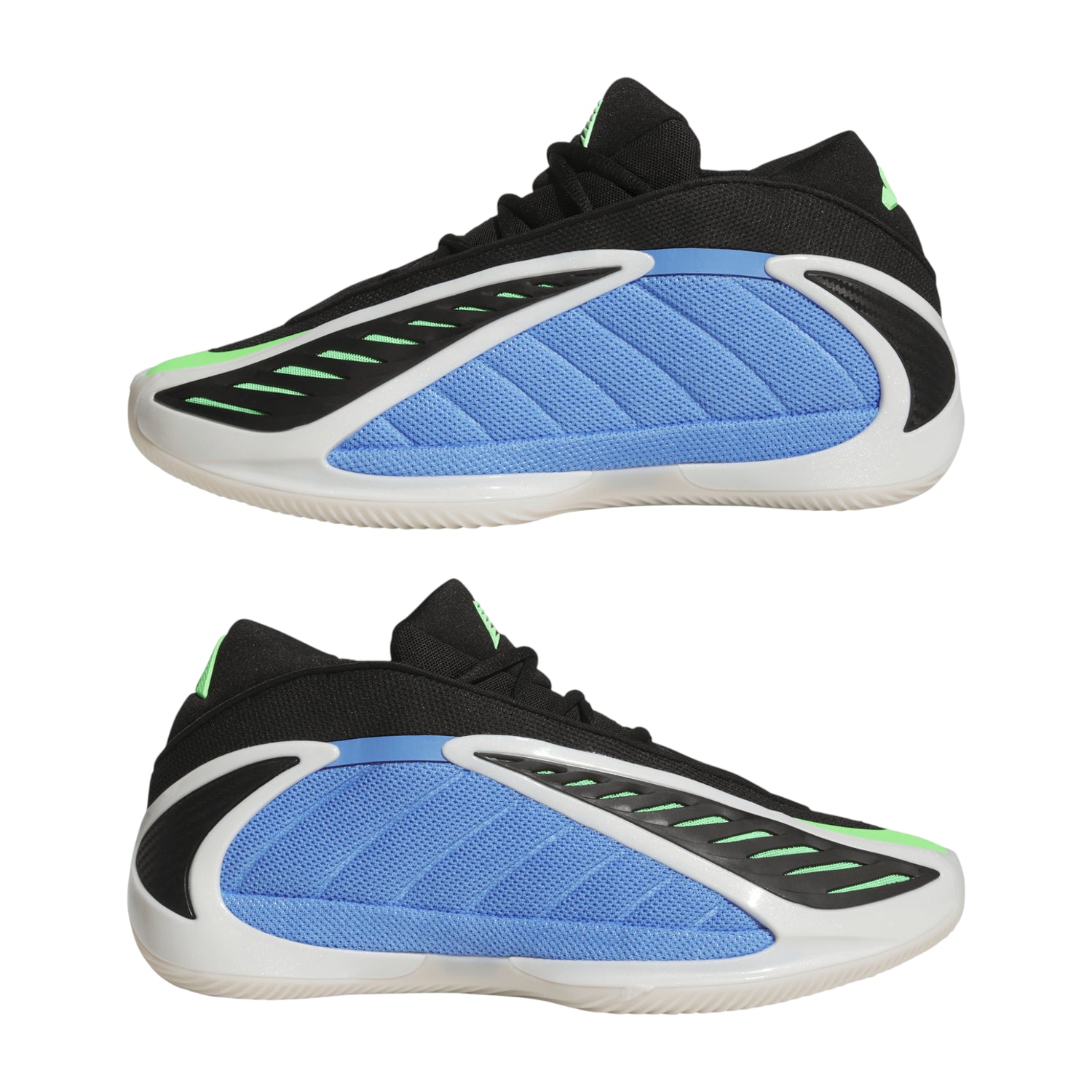 Scarpe da basket Adidas A.E. 2 Blue Burst per bambini, design blu e nero con dettagli bianchi, modello signature NBA.