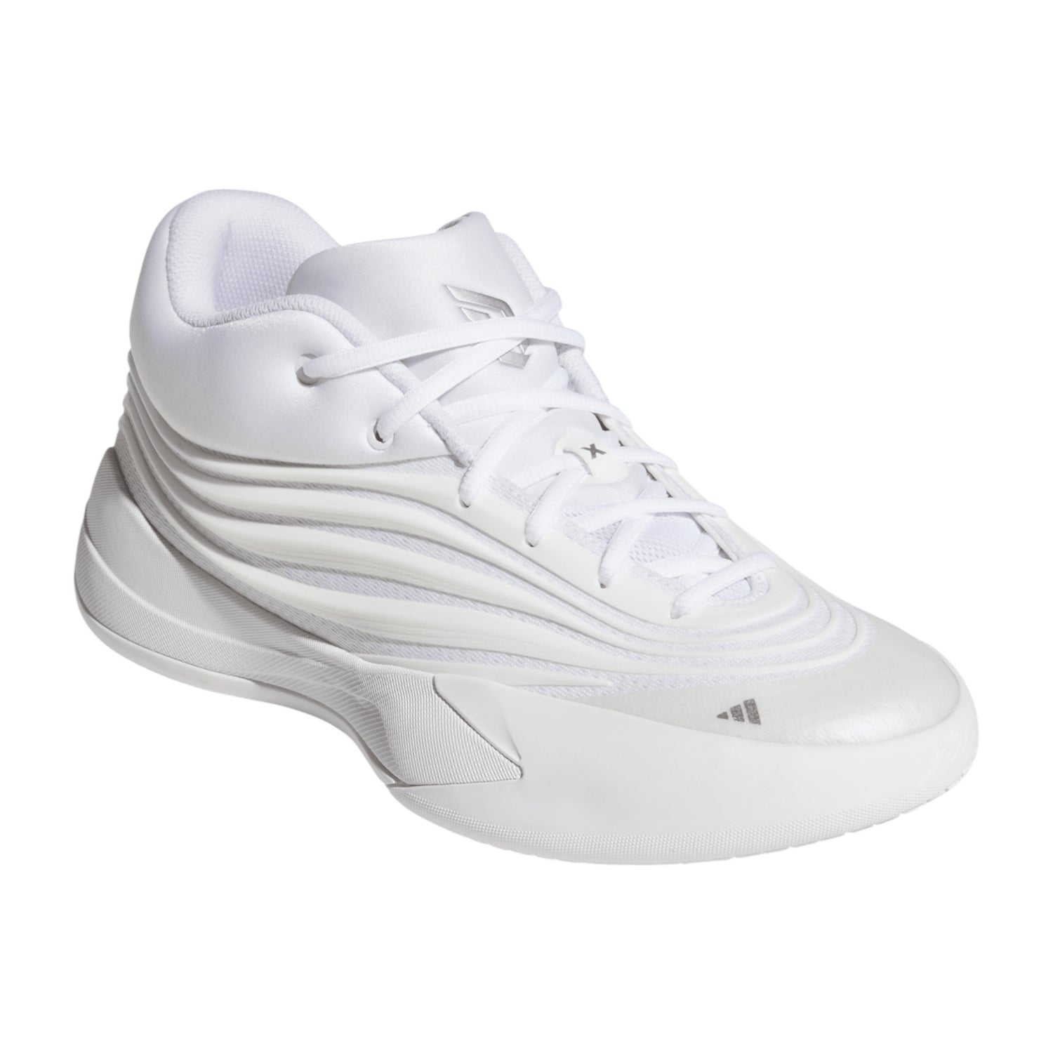 Scarpe da basket Adidas Dame X per adulti, signature di Damian Lillard, con design bianco e dettagli sportivi.