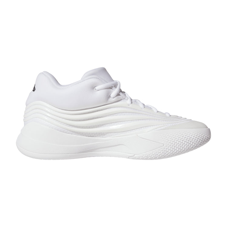 Scarpe da basket Adidas Dame X da uomo, modello signature Damian Lillard, in bianco con dettagli sportivi e suola antiscivolo.
