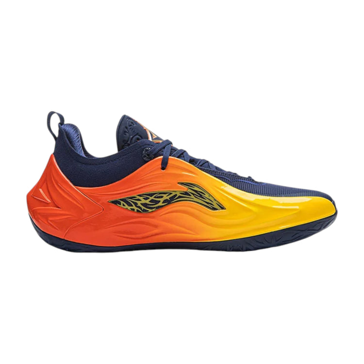 Scarpa da basket LI NING Jimmy Butler 4 BAY AREA BLADE in viola, rosso, giallo e blu, con design sportivo e dettagli colorati.