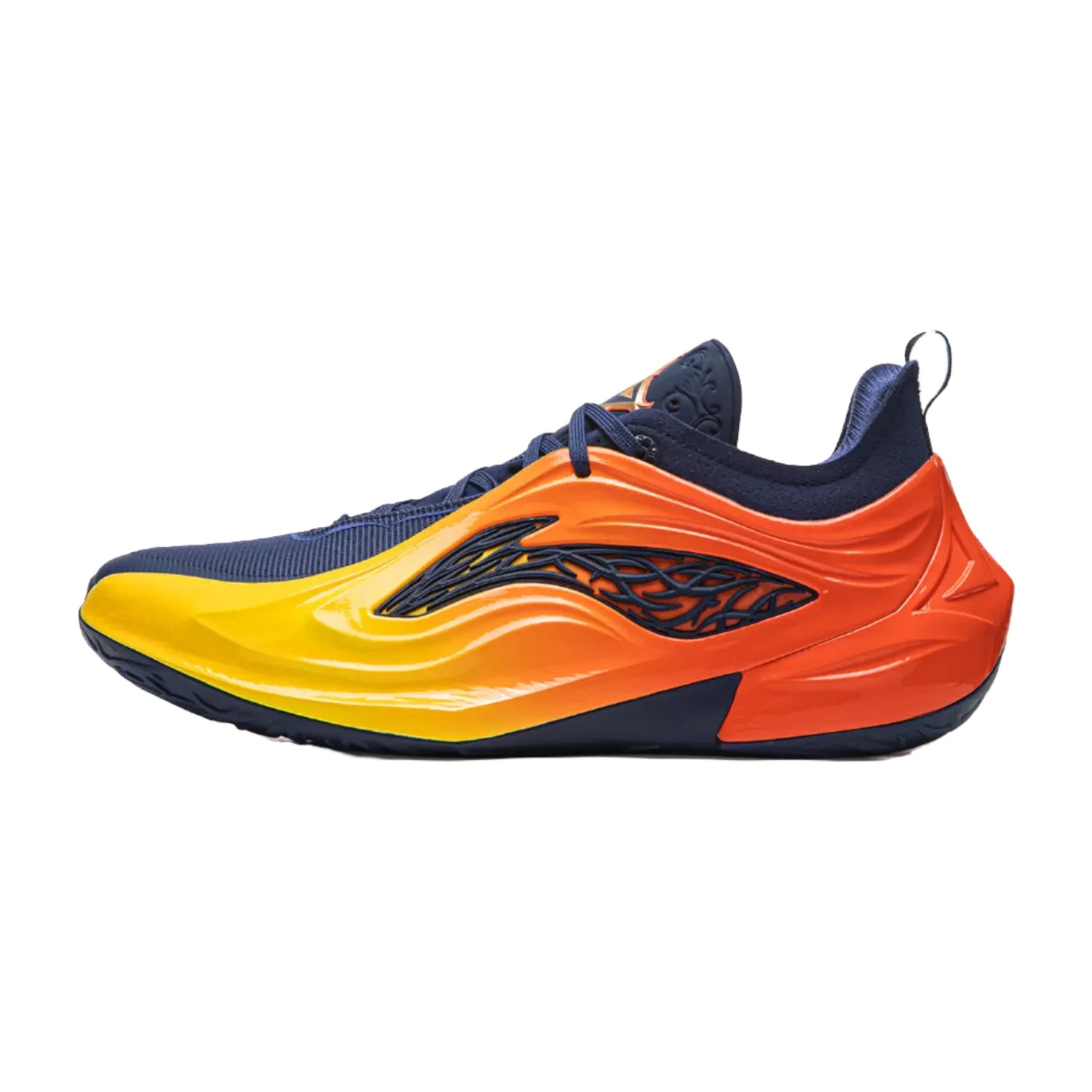 Scarpe da basket LI NING Jimmy Butler 4 Bay Area Blade, modello con dettagli viola, rosso, giallo e blu, vista frontale.