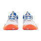 Scarpe da basket Li-Ning Way of Wade 10 Low "Draft Day" blu, bianco e arancione, con design sportivo e suola antiscivolo.