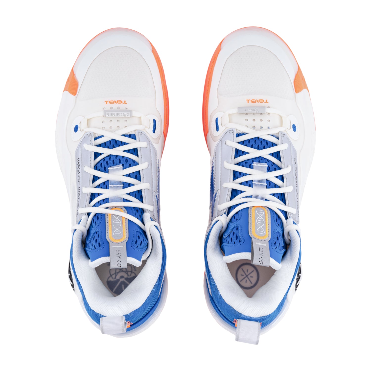 Scarpe da basket LI NING Way of Wade 10 Low "Draft Day" in blu, bianco e arancione, con design sportivo e dettagli moderni.