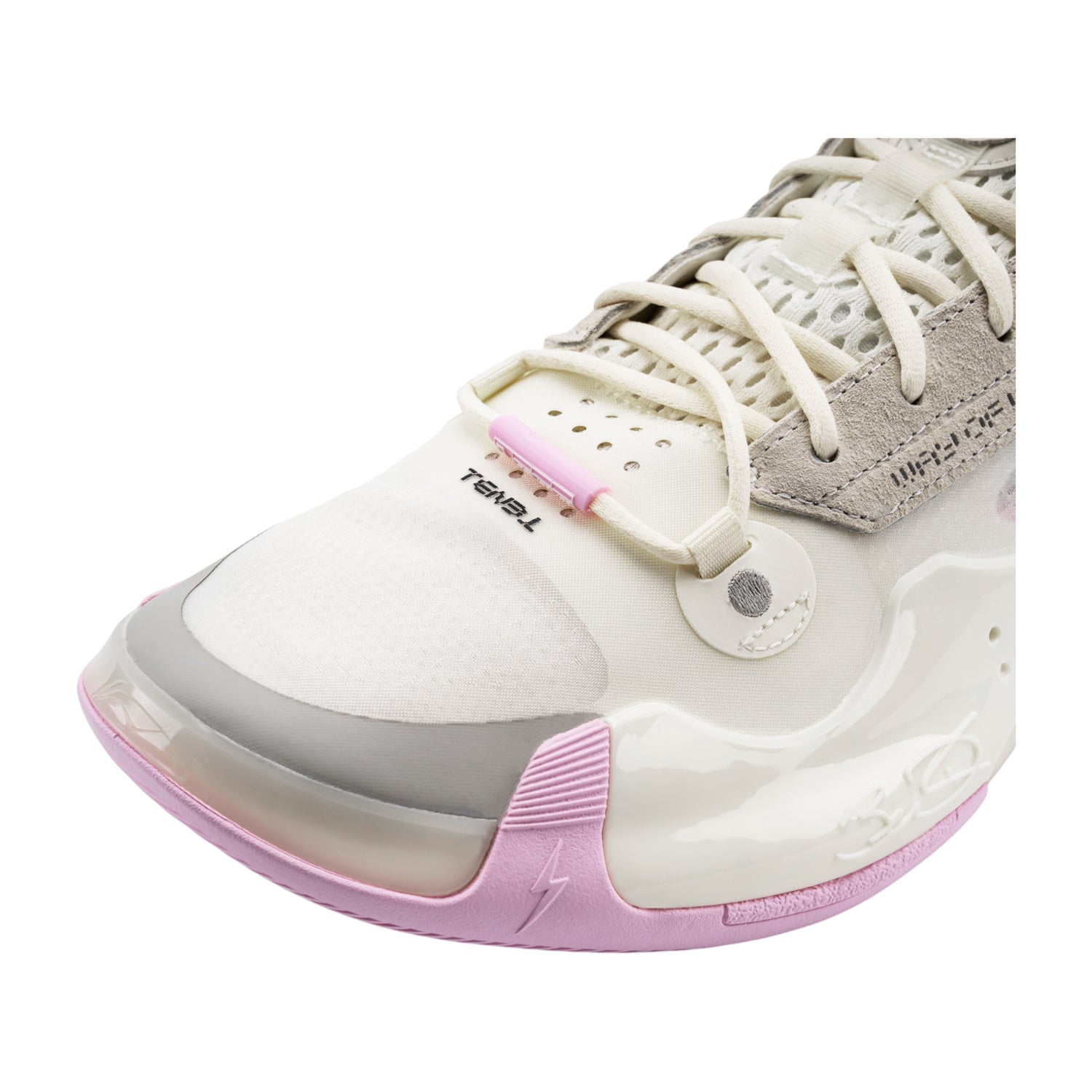 Scarpe da basket LI NING Way of Wade 10 Low Storm Surge in rosa e bianco, stile sportivo con suola antiscivolo per uomo.