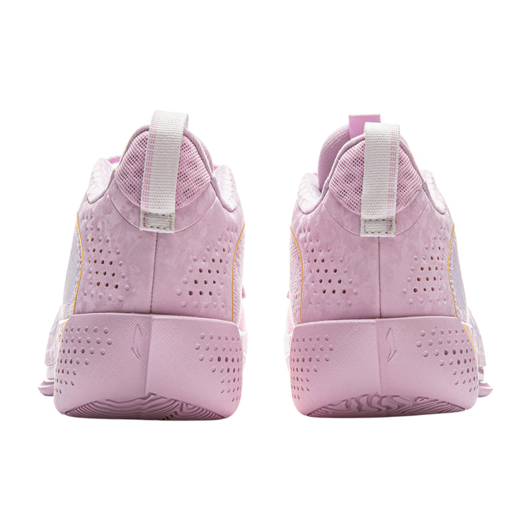 Scarpe da basket Li Ning Wade All City 13 Encore "Family Love" per uomo, sneakers rosa e bianco con design sportivo.