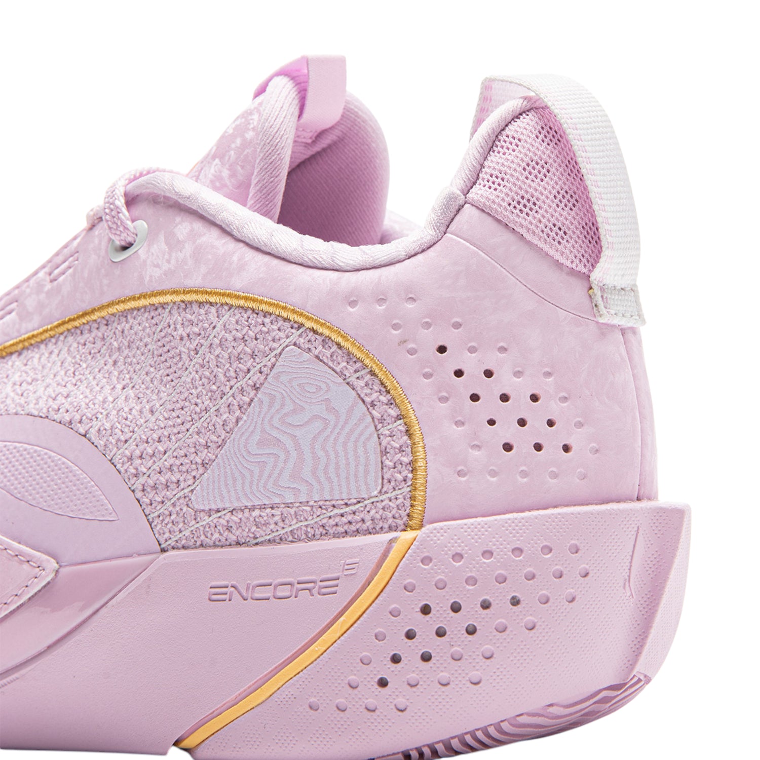 Scarpe da basket LI NING Wade All City 13 Encore "Family Love" per uomo, design rosa e bianco, suola antiscivolo.