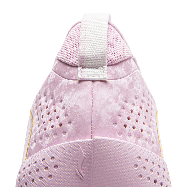 Scarpe da basket Li Ning Wade All City 13 Encore "Family Love" per uomo, design rosa e bianco, in primo piano