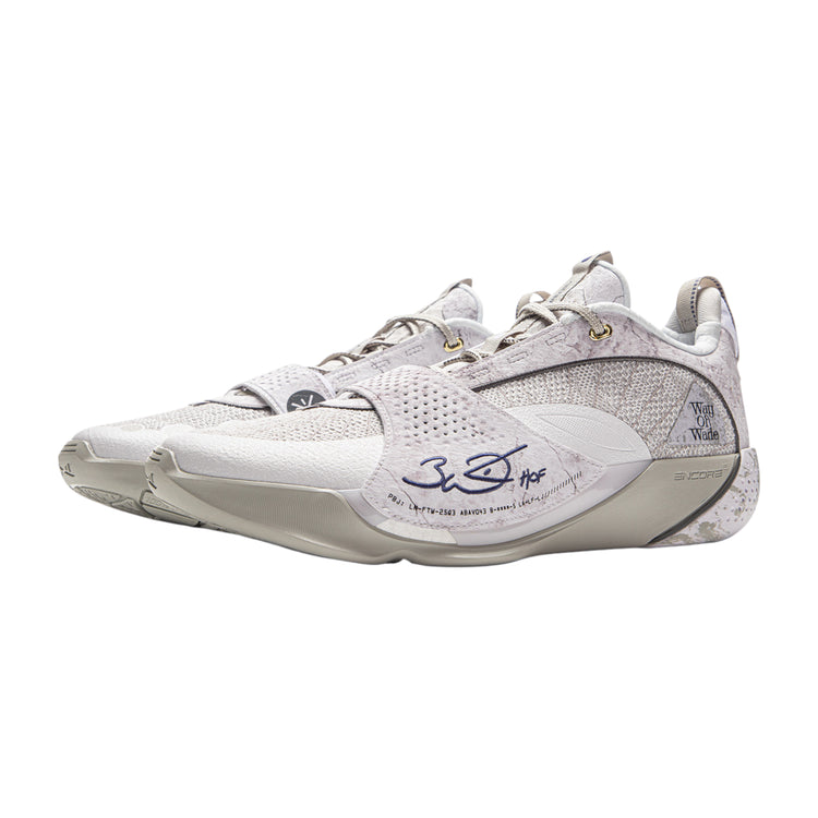 Scarpe da basket Li Ning Wade All City 13 Encore Lunar Rock, modello adulto uomo in bianco e grigio.