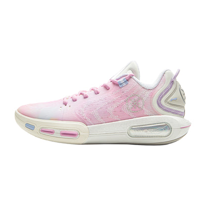 Scarpe da basket Li Ning Wade Shadow 7 Dream, modello uomo bianco e rosa, con design sportivo e dettagli moderni.