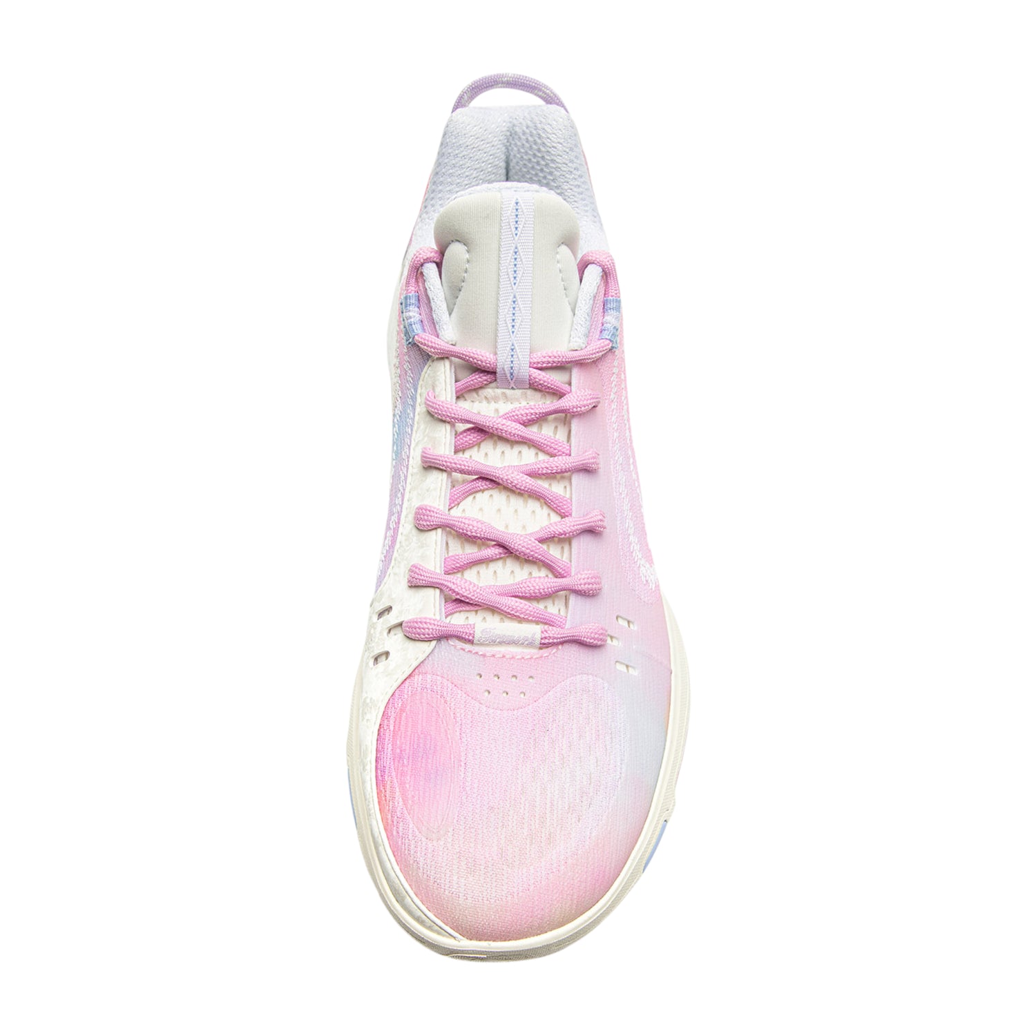Scarpe da basket Li Ning Wade Shadow 7 "Dream" per uomo, con design bianco e rosa, vista laterale della scarpa.