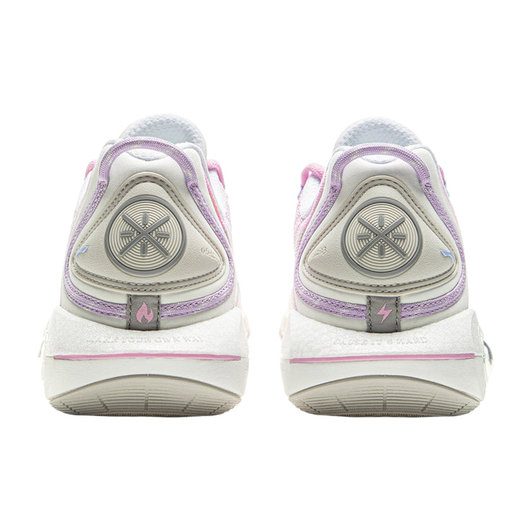 Scarpe da basket Li Ning Wade Shadow 7 "Dream" in bianco e rosa, modello sportivo per uomo adulto.