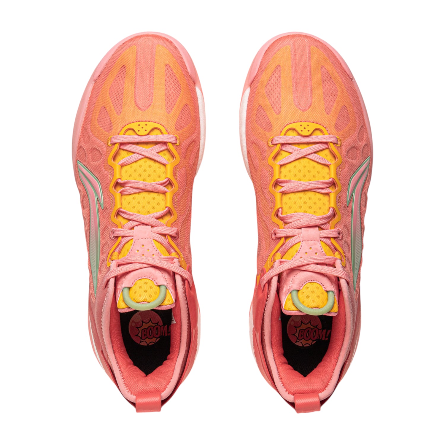 Scarpe da basket LI-NING YUSHUAY 19 V2 in rosa e arancione, stile sportivo e design moderno per uomo.