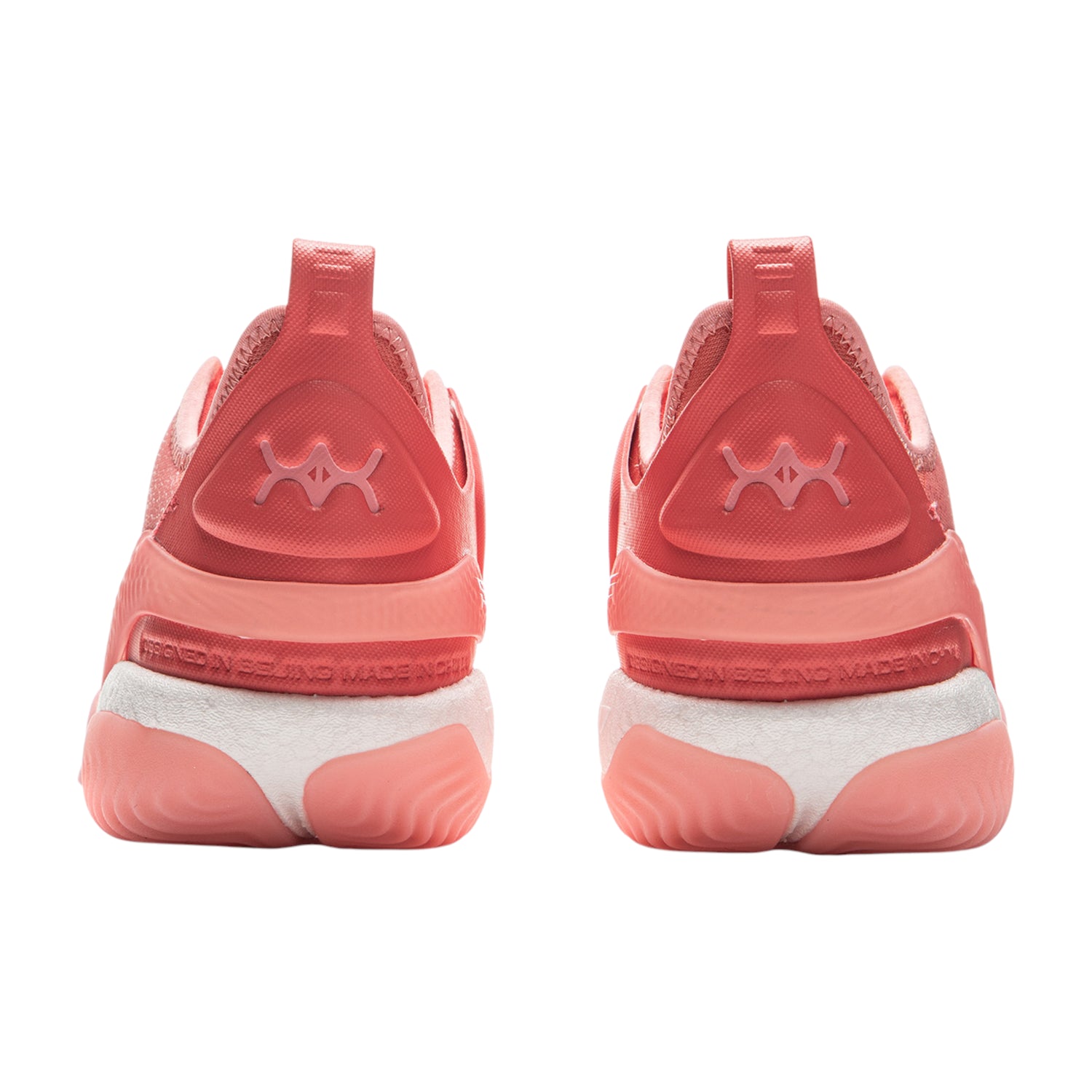 Scarpe da basket LI-NING YUSHUAY 19 V2 in rosa e arancione, con suola bianca e design sportivo per uomo.