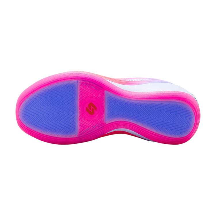 Scarpe da basket bambino Jordan Luka 5 "Familia" viola e fucsia, modello sportivo con design colorato e suola antiscivolo