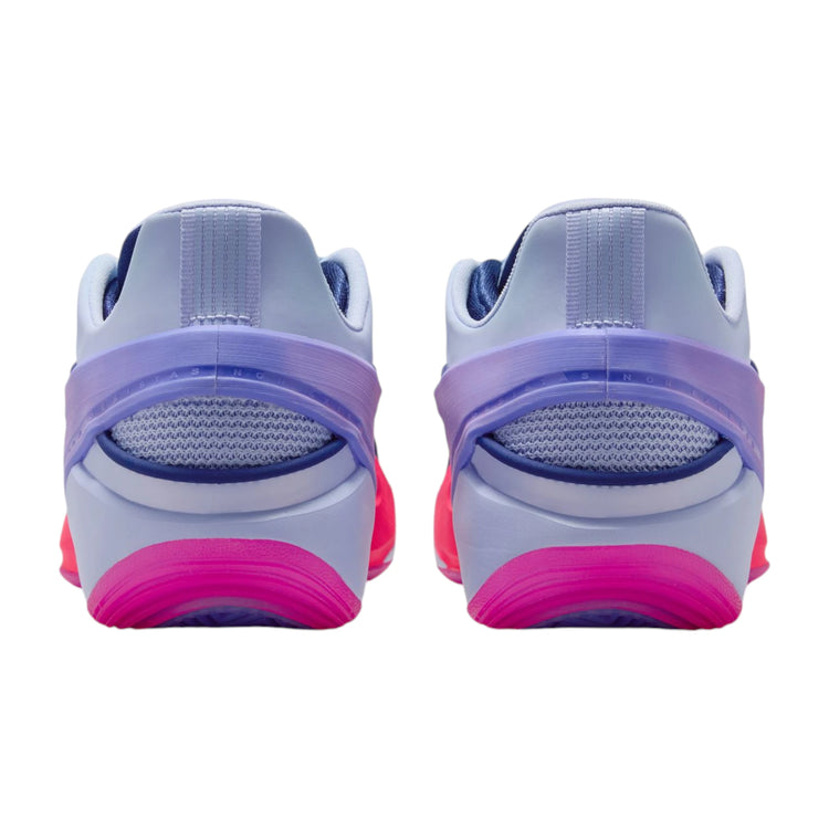 Scarpe da basket bambino Jordan Luka 5 "Familia" in viola e fucsia, con dettagli colorati e suola antiscivolo.