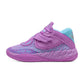 Scarpe da basket Puma MB.05 HIVE JR per bambini, colorate in viola e blu con dettagli NBA e logo Puma.
