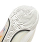Scarpe da basket Li-Ning Wade All City 13 Fireworks bianche con dettagli rossi, blu e gialli, vista frontale e laterale.