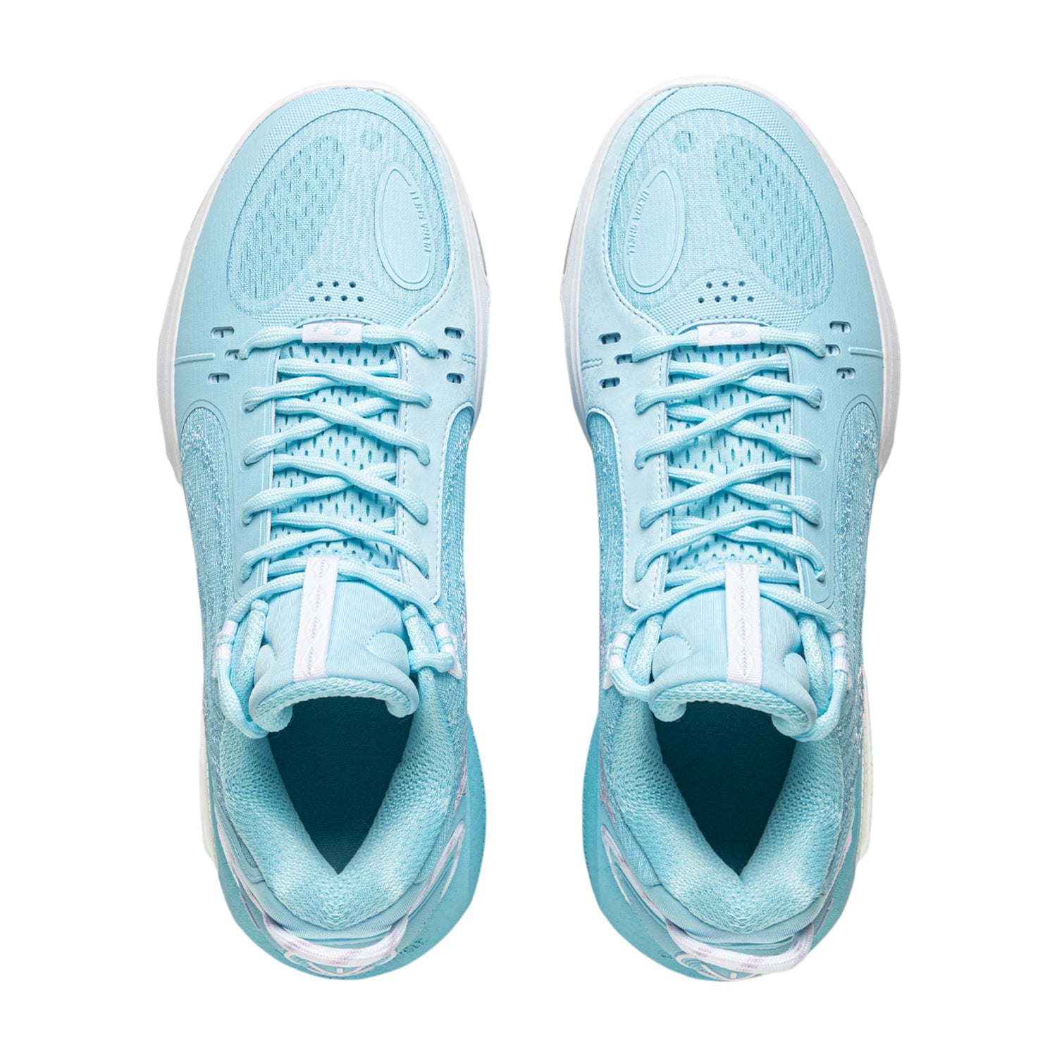 Scarpe da basket Li Ning Wade Shadow 7 Mint, uomo, bianco e azzurro, con design sportivo e suola antiscivolo.