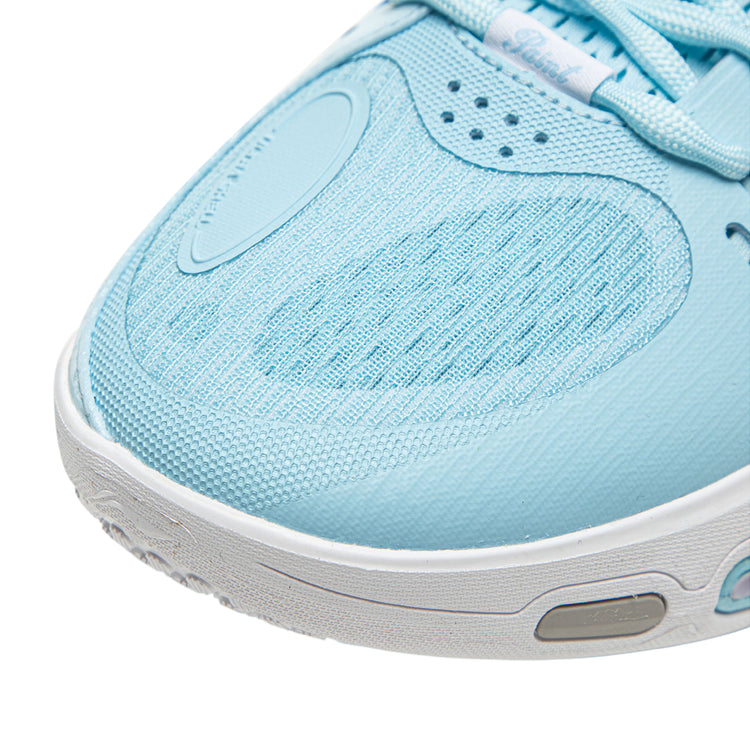 Scarpe da basket Li Ning Wade Shadow 7 Mint per uomo, modello bianco e azzurro con dettagli sportivi.
