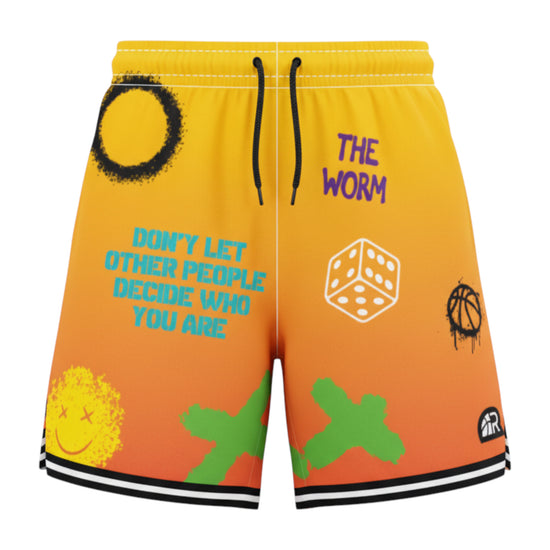 Pantaloncini da basket Rookie Basketball Crazy Short Sun, shorts sportivi con stampa colorata e taglio comodo, adatti per il basket.