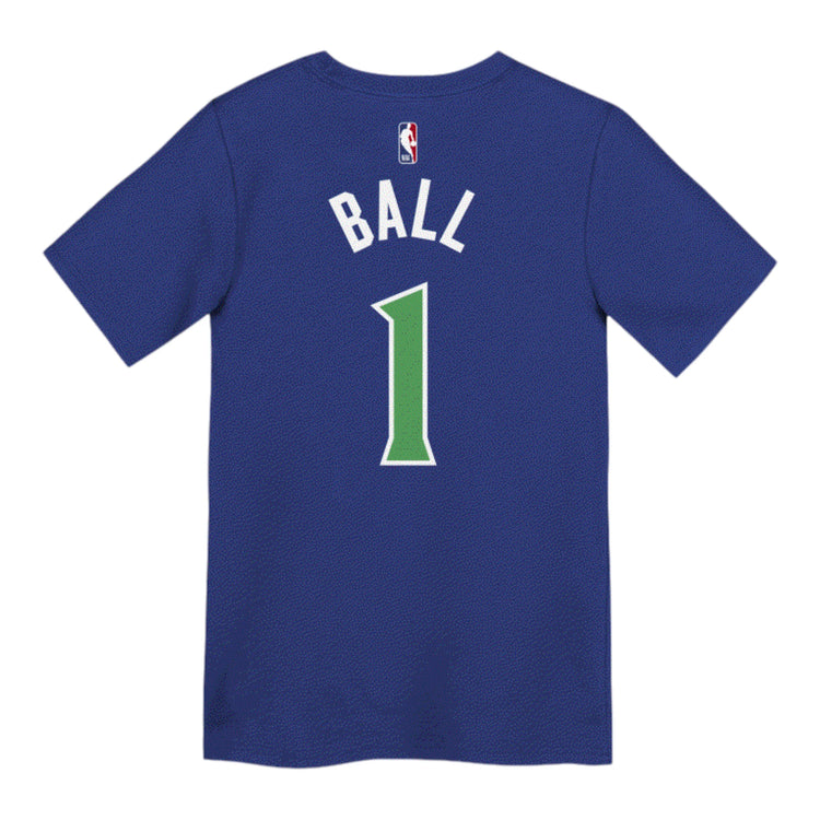 NBA Kids Tee LaMelo Ball Timberwolves City Edition – retro BALL 1 logo NBA cotone